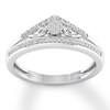 Thumbnail Image 1 of Diamond Chevron Ring 1/8 ct tw Round-cut 10K White Gold