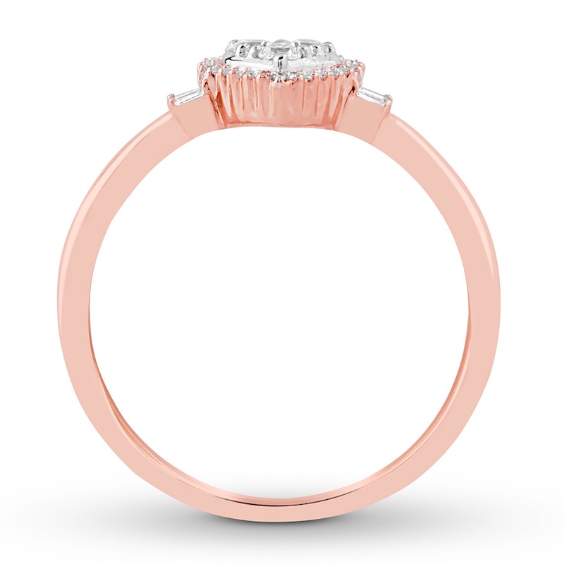 Main Image 2 of Multi-Diamond Heart Promise Ring 1/5 ct tw 10K Rose Gold