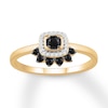 Thumbnail Image 1 of Black & White Diamond Ring 1/4 ct tw Round-cut 10K Yellow Gold