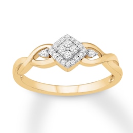 Diamond Ring 1/10 ct tw Round-cut 10K Yellow Gold