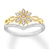 Thumbnail Image 0 of Diamond Floral Ring 1/8 ct tw Round-cut 10K Two-Tone Gold