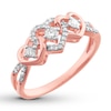 Thumbnail Image 3 of Diamond Heart Ring 1/4 ct tw Round-cut 10K Rose Gold