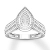 Thumbnail Image 0 of Diamond Teardrop Ring 1/15 ct tw Round-cut 10K White Gold