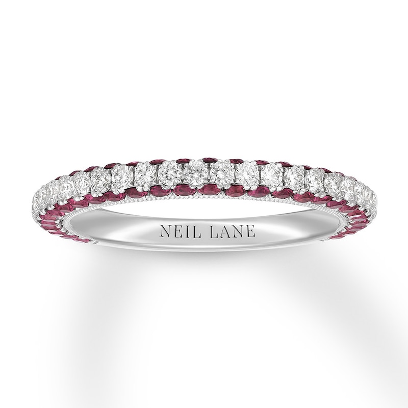 Main Image 1 of Neil Lane Ruby Anniversary Band 1/2 ct tw Diamonds 14K Gold - Size 7