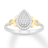 Thumbnail Image 1 of Diamond Teardrop Ring 1/5 ct tw Round Sterling Silver & 10K Yellow Gold