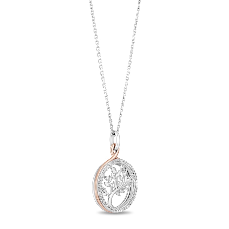 Main Image 2 of Hallmark Diamonds Necklace 1/8 ct tw Sterling Silver & 10K Rose Gold 18&quot;