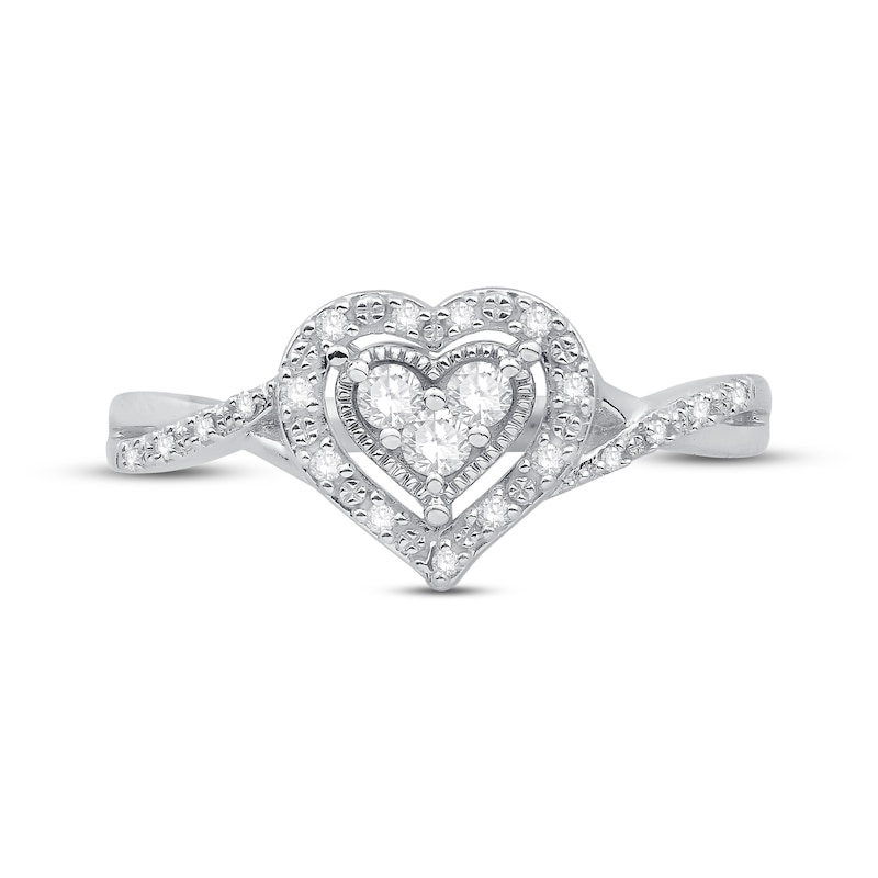 Diamond Heart Ring 1/5 ct tw Sterling Silver | Kay