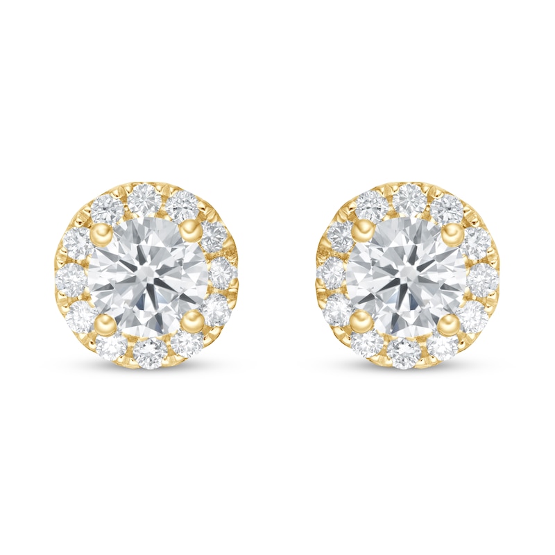 Main Image 3 of Lab-Grown Diamonds by KAY Earrings 1 ct tw 14K Yellow Gold (F/SI2)