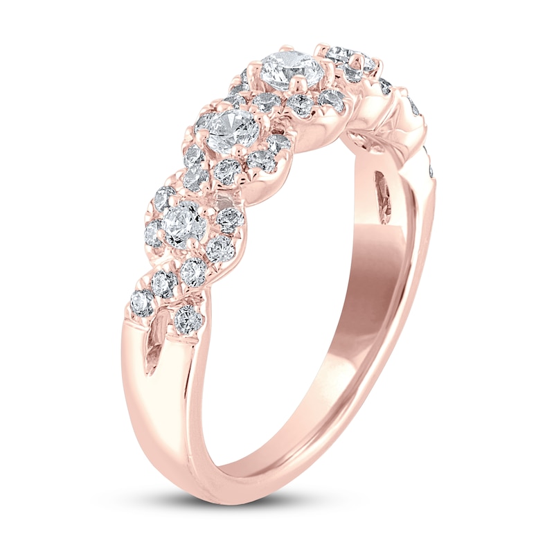 Main Image 2 of THE LEO Diamond Anniversary Ring 3/4 ct tw Round-cut 14K Rose Gold