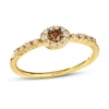 Thumbnail Image 0 of Le Vian Nude and Chocolate Diamond Ring 1/4 ct tw 14K Honey Gold