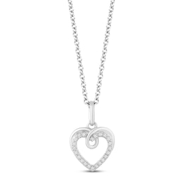 Hallmark Diamonds Heart Necklace Diamond Accents Sterling Silver