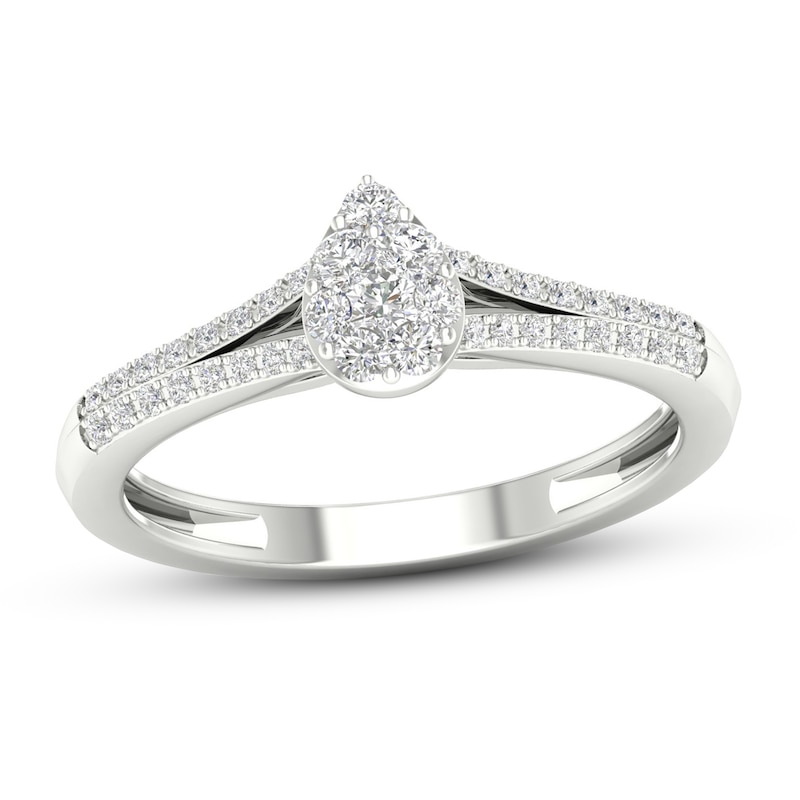 Main Image 1 of Diamond Promise Ring 1/4 ct tw Round-cut Sterling Silver