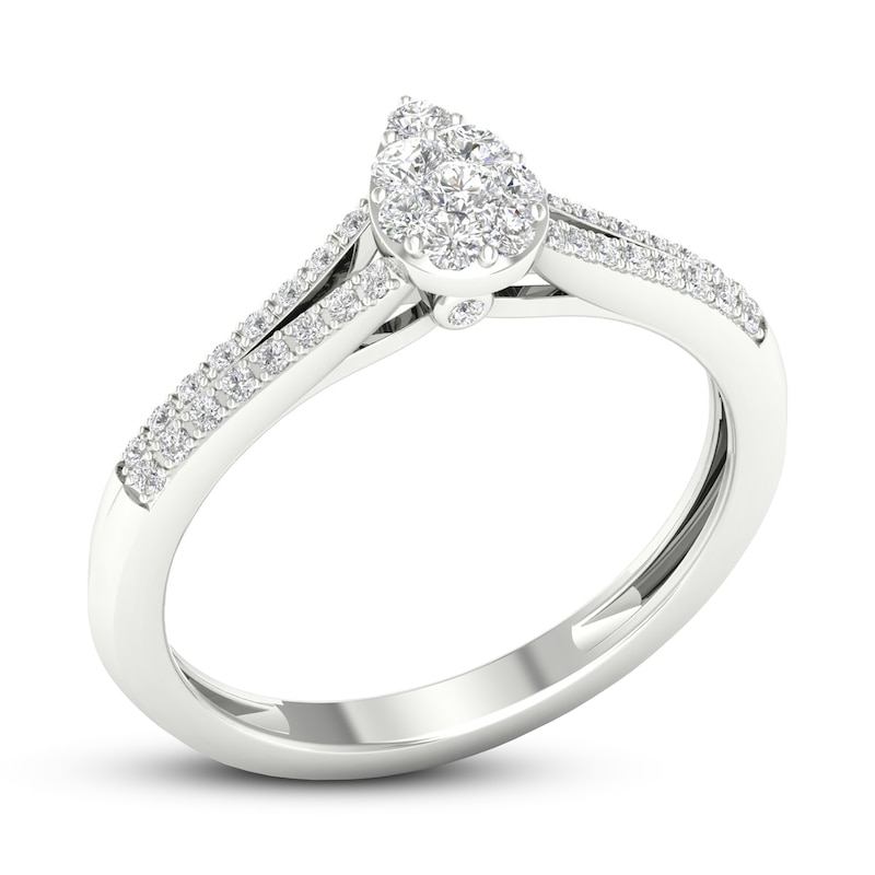 Main Image 4 of Diamond Promise Ring 1/4 ct tw Round-cut Sterling Silver