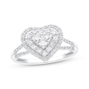 Thumbnail Image 1 of Diamond Heart Ring 1/2 ct tw Round-cut 10K White Gold