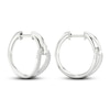 Thumbnail Image 3 of Love + Be Loved Diamond Hoop Earrings 1/4 ct tw 10K White Gold