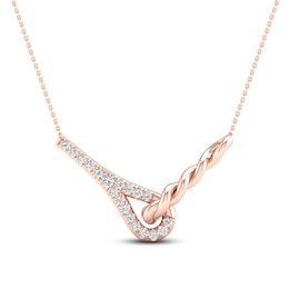 Love + Be Loved Diamond Necklace 1/6 ct tw 10K Rose Gold 18&quot;