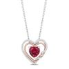 Thumbnail Image 1 of Hallmark Diamonds Lab-Created Ruby Heart Necklace 1/10 ct tw 10K Rose Gold & Sterling Silver 18&quot;