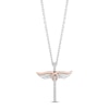 Thumbnail Image 1 of Hallmark Diamonds Angel Necklace 1/10 ct tw Sterling Silver & 10K Rose Gold 18&quot;