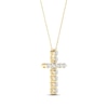 Thumbnail Image 1 of Lab-Created Diamonds by KAY Cross Necklace 1/2 ct tw 14K Yellow Gold 18"