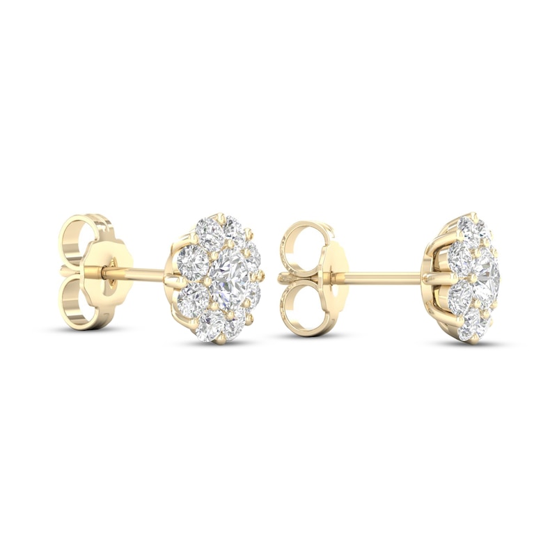 2Ct Round Lab Created Diamond LV Wedding Stud Earrings 14K Yellow Gold  Plated
