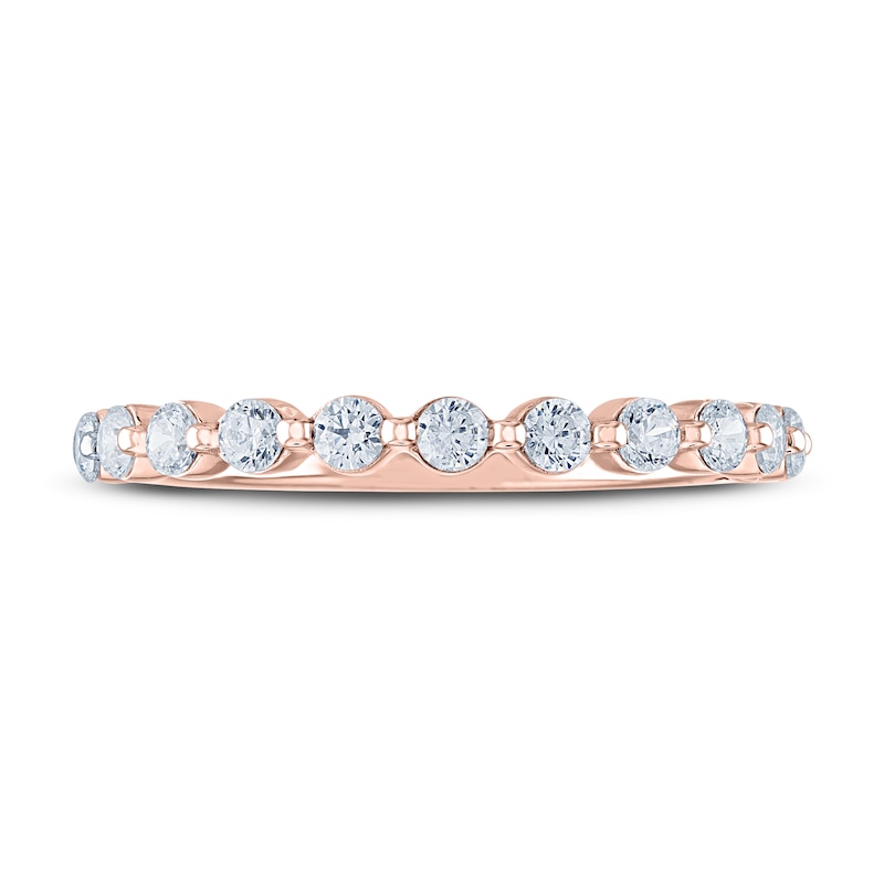 THE LEO Diamond Anniversary Ring 1/2 ct tw Round-cut 14K Rose Gold