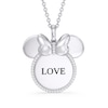 Thumbnail Image 0 of Disney Treasures Minnie Mouse Diamond Necklace 1/10 ct tw Sterling Silver 17"