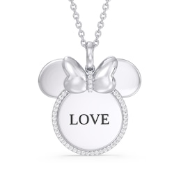 Disney Treasures Minnie Mouse Diamond Necklace 1/10 ct tw Sterling Silver 17&quot;