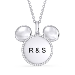 Disney Treasures Mickey Mouse Diamond Necklace 1/10 ct tw Sterling Silver 17&quot;