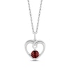 Thumbnail Image 1 of Hallmark Diamonds Garnet Heart Necklace 1/10 ct tw Sterling Silver 18&quot;