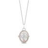 Thumbnail Image 0 of Hallmark Diamonds Tree of Life Necklace 1/6 ct tw Sterling Silver & 10K Rose Gold 18"