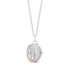 Thumbnail Image 1 of Hallmark Diamonds Tree of Life Necklace 1/6 ct tw Sterling Silver & 10K Rose Gold 18"