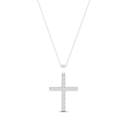 Lab-Created Diamonds by KAY Cross Necklace 1-1/2 ct tw 14K White Gold 18&quot;