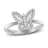 Thumbnail Image 0 of Diamond Butterfly Ring 1/3 ct tw Round & Baguette 10K White Gold