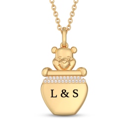 Disney Treasures Winnie the Pooh Diamond Necklace 1/20 ct tw 10K Yellow Gold 17&quot;