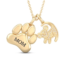 Disney Treasures The Lion King Diamond Necklace 1/20 ct tw 10K Yellow Gold 17&quot;