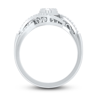 Diamond Cluster Ring 1/3 ct tw Round-cut 10K White Gold | Kay