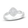 Thumbnail Image 1 of Diamond Halo Promise Ring 1/8 ct tw Round-cut Sterling Silver