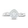 Thumbnail Image 2 of Diamond Halo Promise Ring 1/8 ct tw Round-cut Sterling Silver