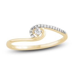 Diamond Half-Halo Promise Ring 1/10 ct tw 10K Yellow Gold