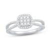 Thumbnail Image 1 of Multi-Diamond Cushion Halo Promise Ring 1/4 ct tw Sterling Silver