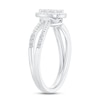 Thumbnail Image 2 of Multi-Diamond Cushion Halo Promise Ring 1/4 ct tw Sterling Silver