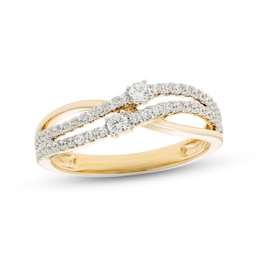 Diamond Bypass Ring 1/3 ct tw Round-cut 10K Yellow Gold