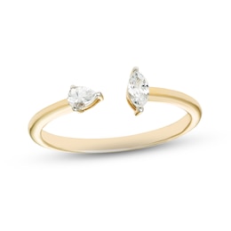 Diamond Deconstructed Ring 1/5 ct tw Pear & Marquise-cut 10K Yellow Gold