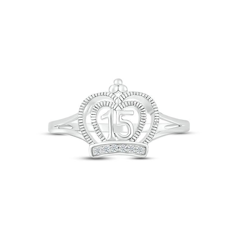 Main Image 2 of Diamond Quinceañera Tiara Ring 10K White Gold