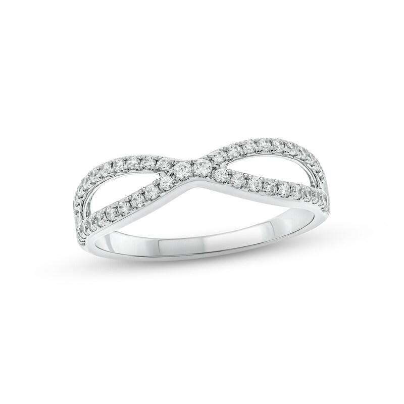 Main Image 1 of Diamond Infinity Ring 1/3 ct tw Round-cut 10K White Gold