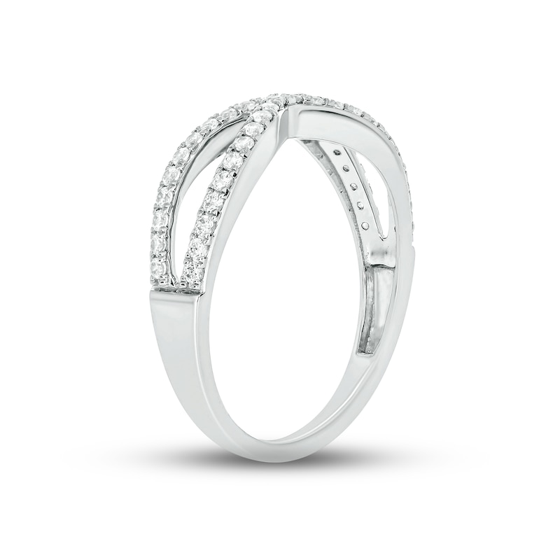 Main Image 2 of Diamond Infinity Ring 1/3 ct tw Round-cut 10K White Gold