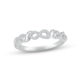 Diamond Infinity Ring 1/6 ct tw Round-cut Sterling Silver