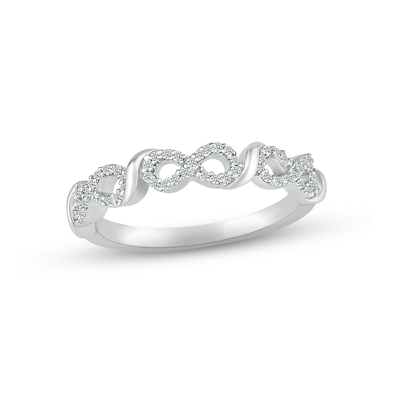 Main Image 1 of Diamond Infinity Ring 1/6 ct tw Round-cut Sterling Silver