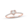 Thumbnail Image 0 of Diamond Heart Promise Ring 1/6 ct tw Round-cut 10K Rose Gold