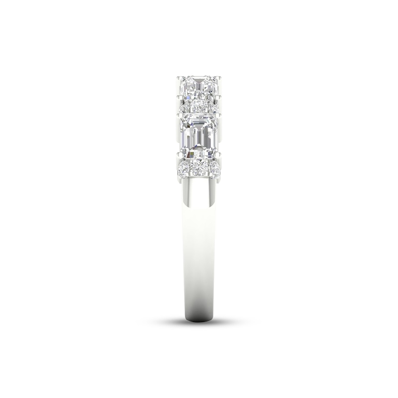 Main Image 3 of Diamond Deconstructed Ring 1 ct tw Emerald & Round-cut 14K White Gold